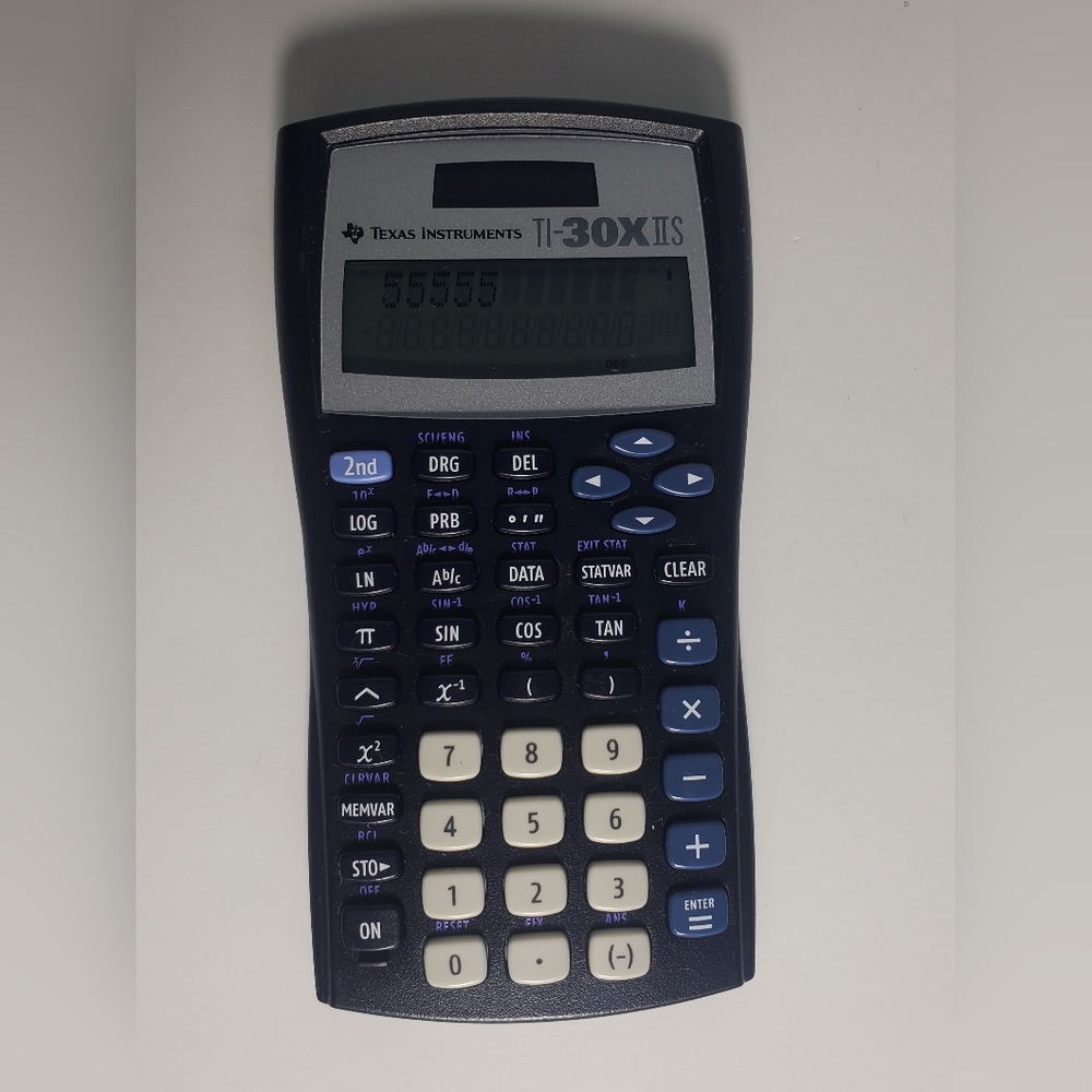 Texas Instruments Blue TI-30X IIS Calculator No Cover (Tested)
